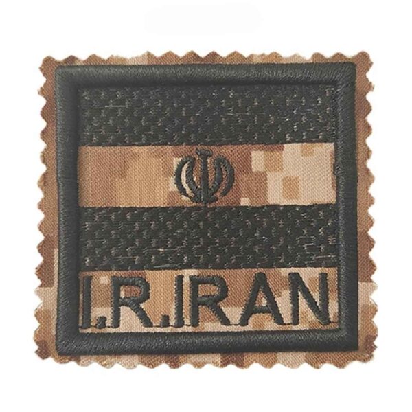 Military Insignia - Iran Flag Emblem in Digital Camouflage Khaki