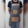 Modern Barista Apron Artificial Leather Sleek & Stylish in Gray