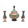Persian Artisanal Gift Set 3-Piece Chocolate Bowl and Engraved Vase