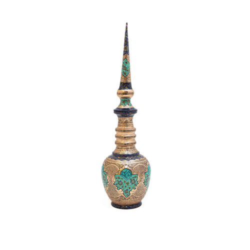 Persian Decorative Copper Bottle – Engraved with Silver Plating & Illuminated Design Pack of 2