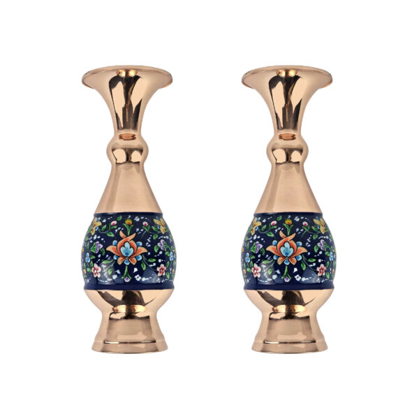 Persian Decorative Copper Vase with Floral Design Suitable for Home Décor Set of 2