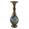 Persian Decorative Copper Vase Handcrafted with Floral Design in Black