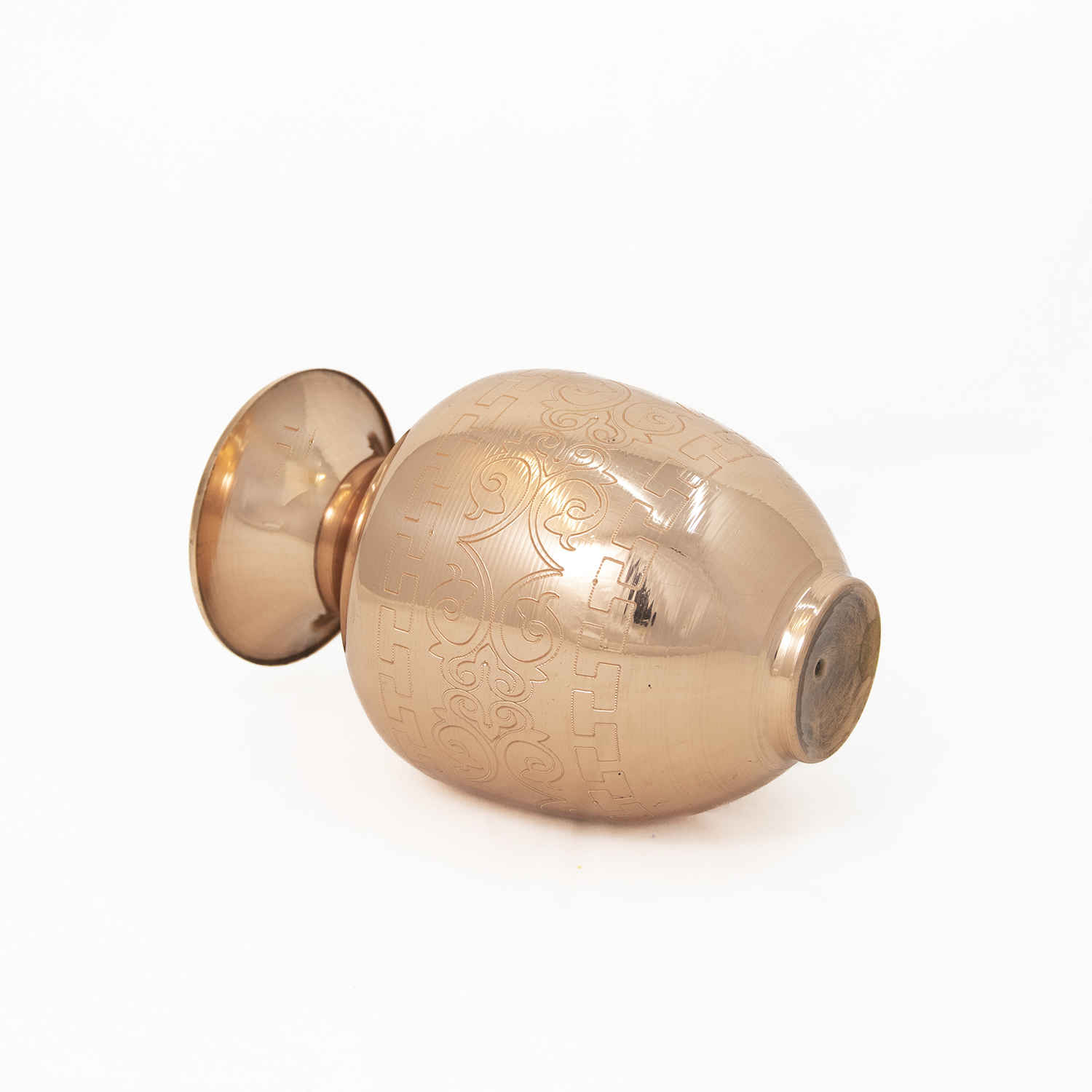 Persian Decorative Copper Vase Handcrafted with Geometric Design