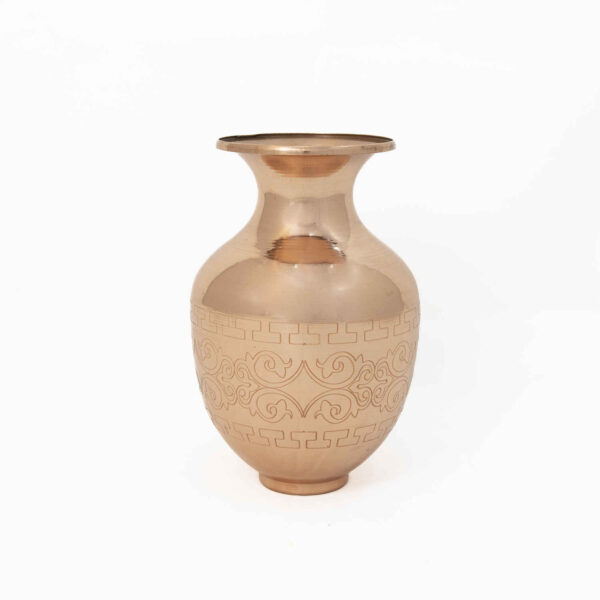 Persian Decorative Copper Vase Handcrafted with Geometric Design
