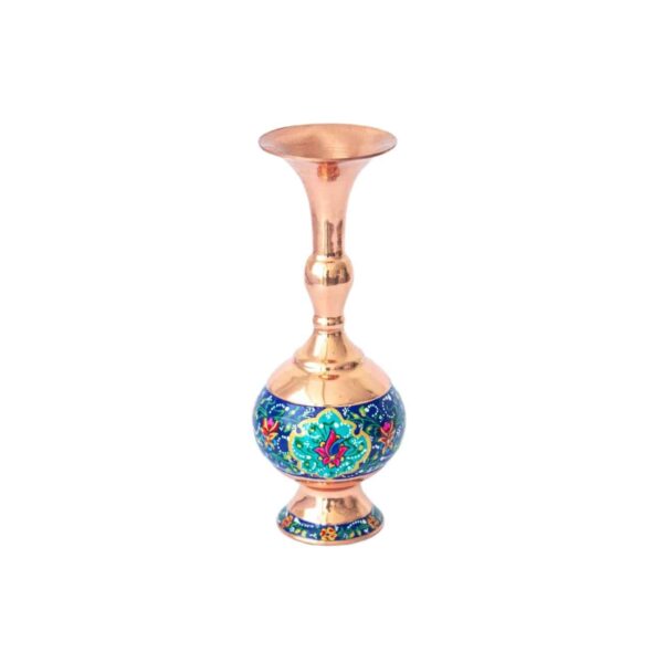 Persian Decorative Copper Vase Handcrafted with Lotus Flower Design