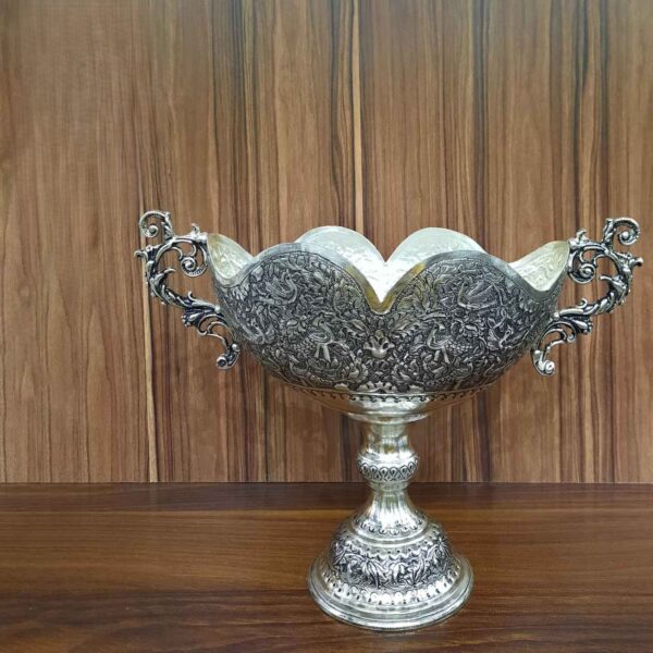 Persian Decorative Silver Bowl - Handcrafted Engraved Perfect for Collectors