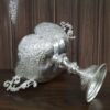 Persian Decorative Silver Bowl – Handcrafted and Engraved with a Footed Base