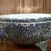 Persian Decorative Silver Bowl with Handcrafted Detailing – Ideal for Traditional Decor