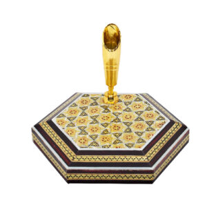 Persian Handcrafted Wooden Pen Holder for Desk – Khatamkari Art