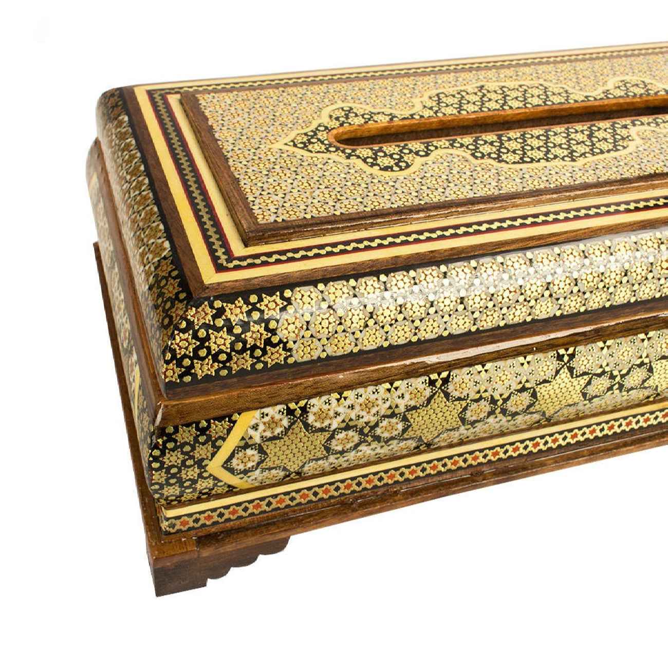 Persian Khatamkari Art Waste Basket and Tissue Box Set – Handcrafted for Home & Office Decor