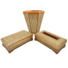 Persian Khatamkari Waste Basket and Tissue Box - Handcrafted Décor for Living Spaces