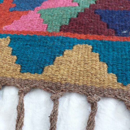 Persian Kilim Runner Rug with Wool Authentic Handwoven in Zanjan Geometric