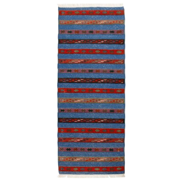 Persian Kilim Runner Rug with Wool Genuine Handwoven in Golestan Striped