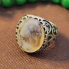 Persian Men's Silver Ring with Agate Stone Model Shajar