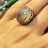 Persian Men's Silver Ring with Agate Stone Model Shajar