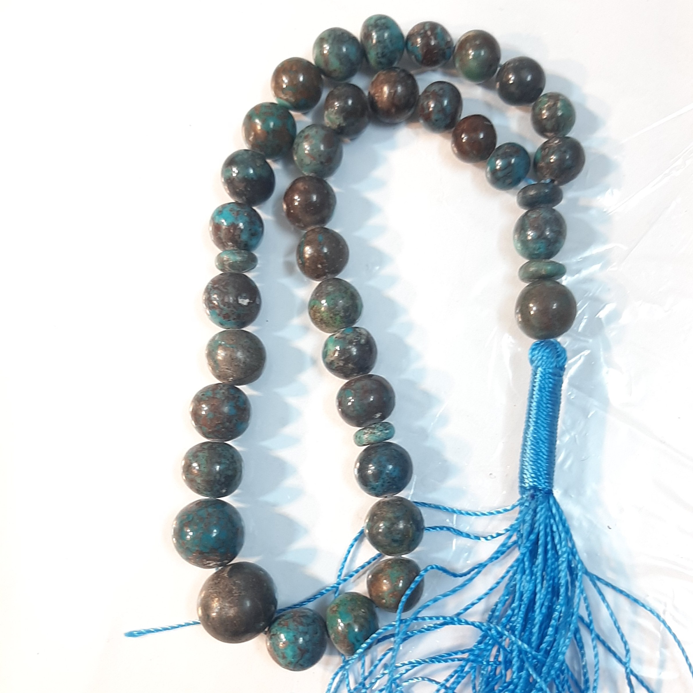 Persian Neyshabur Turquoise Rosary: 33 Beads Tasbih