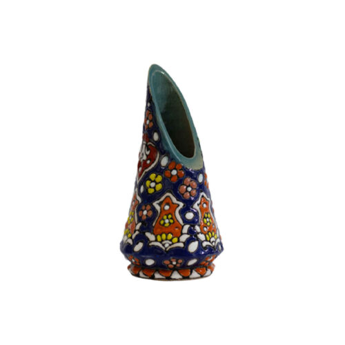 Persian Pottery Pen Holder for Desk in Navy Blue – Minakari Enameled