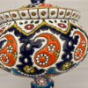 Persian Pottery Sugar Bowl with Lid - Minakari Enameled with Paisley Design