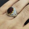 Persian Silver Ring - for Men with Yemeni Agate Stone