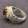 Persian Silver Ring - for Men with Yemeni Agate Stone