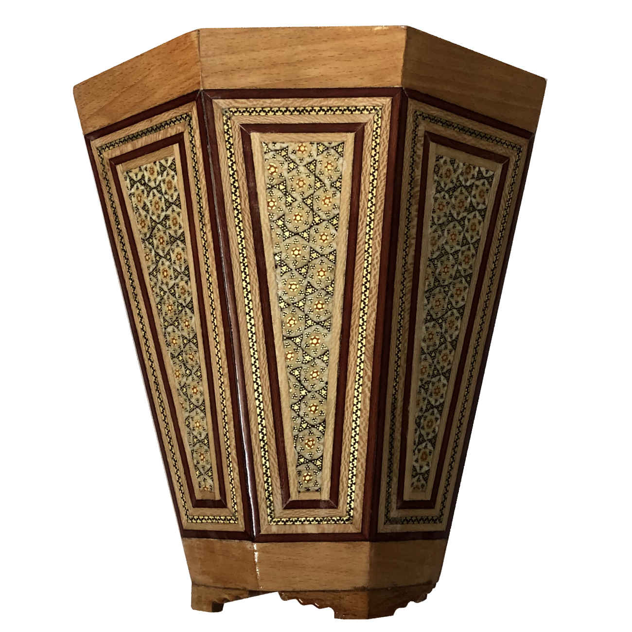 Persian Waste Basket Khatamkari - Handcrafted Luxury for Home Decor