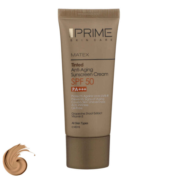 Prime SPF50 Dark Tint Sunscreen Cream - Anti-Wrinkle for All Skin Types (Pack of 2)