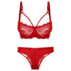 Red Lace Bra and Panty Set - Bold and Beautiful - Romantic Lingerie