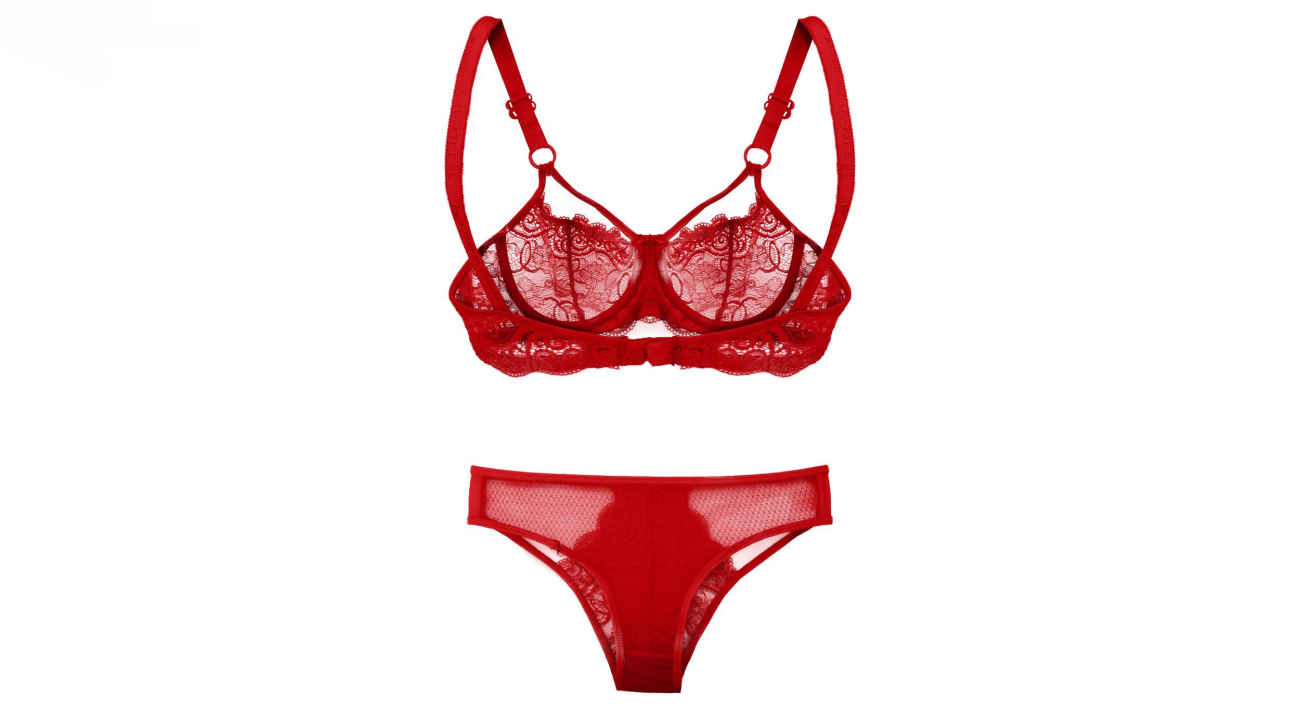 Red Lace Bra and Panty Set – Bold and Beautiful – Romantic Lingerie