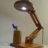 Funky Wooden Adjustable Desk Lamp With Organizer - Perfect Lighting for Home Office & Study