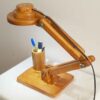 Funky Wooden Adjustable Desk Lamp With Organizer - Perfect Lighting for Home Office & Study