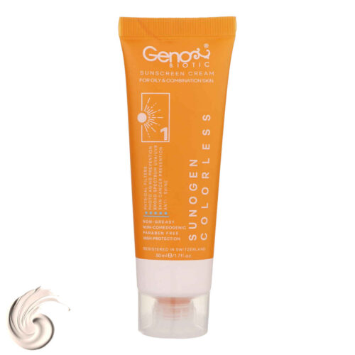 Sunscreen Cream for Oily & Combination Skin – Geno Biotic SPF50 Colorless & Moisturizing (pack of 2)
