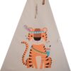 Teepee Style Play Tent for Kids with Animal Design and Cushion
