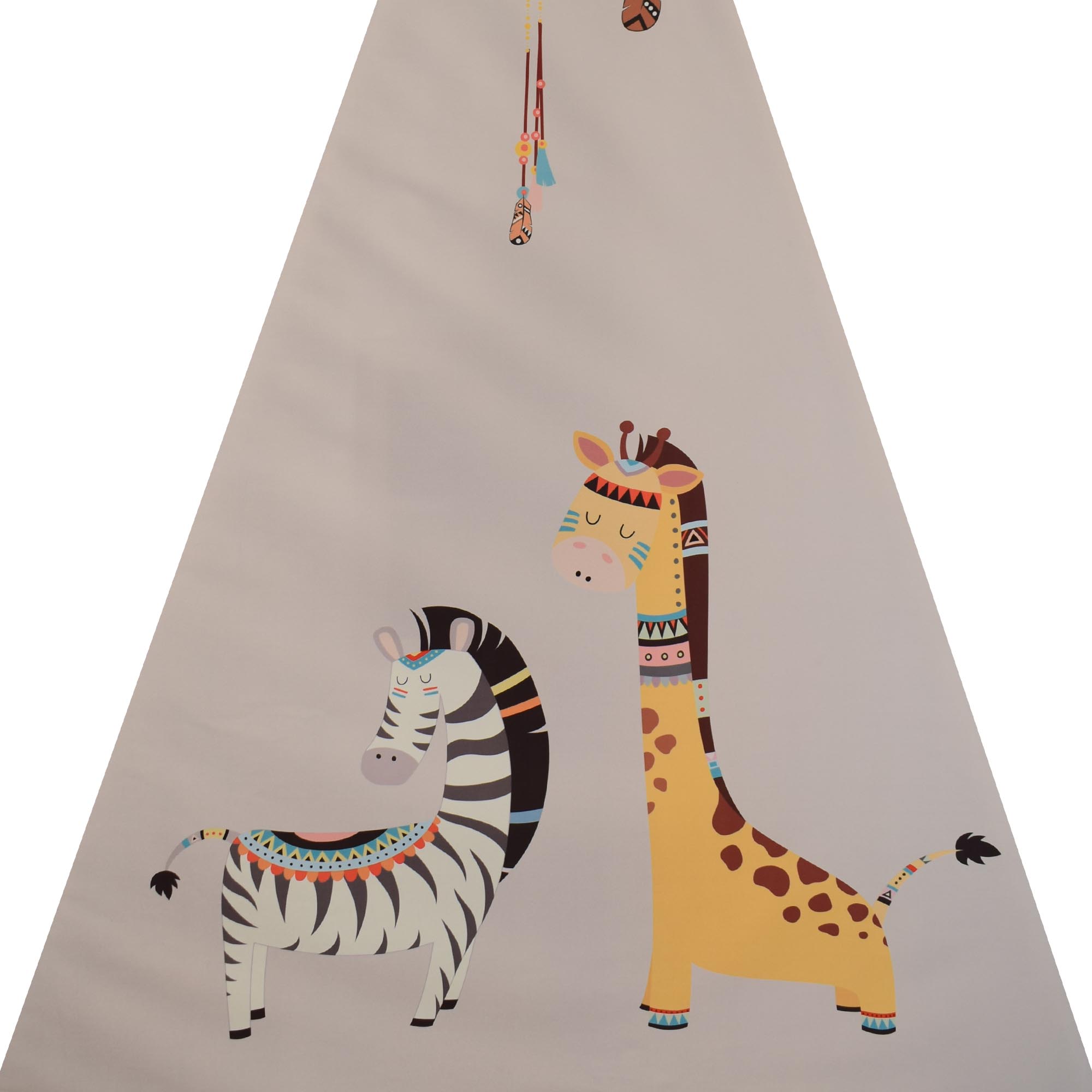 Teepee Style Play Tent for Kids with Animal Design and Cushion