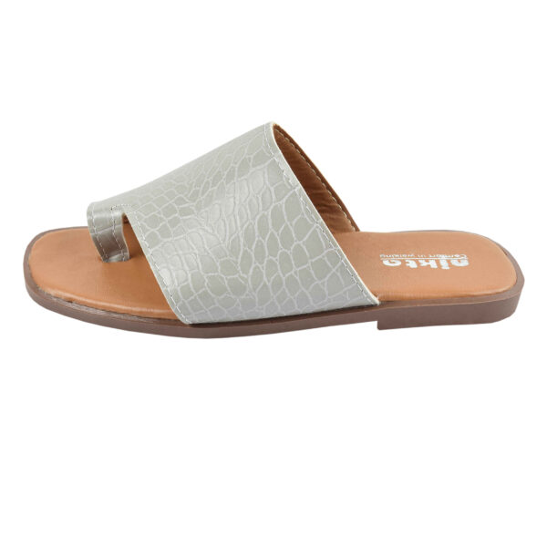 Toe Ring Slipper for women - Stylish with Snake Skin Design in Gray
