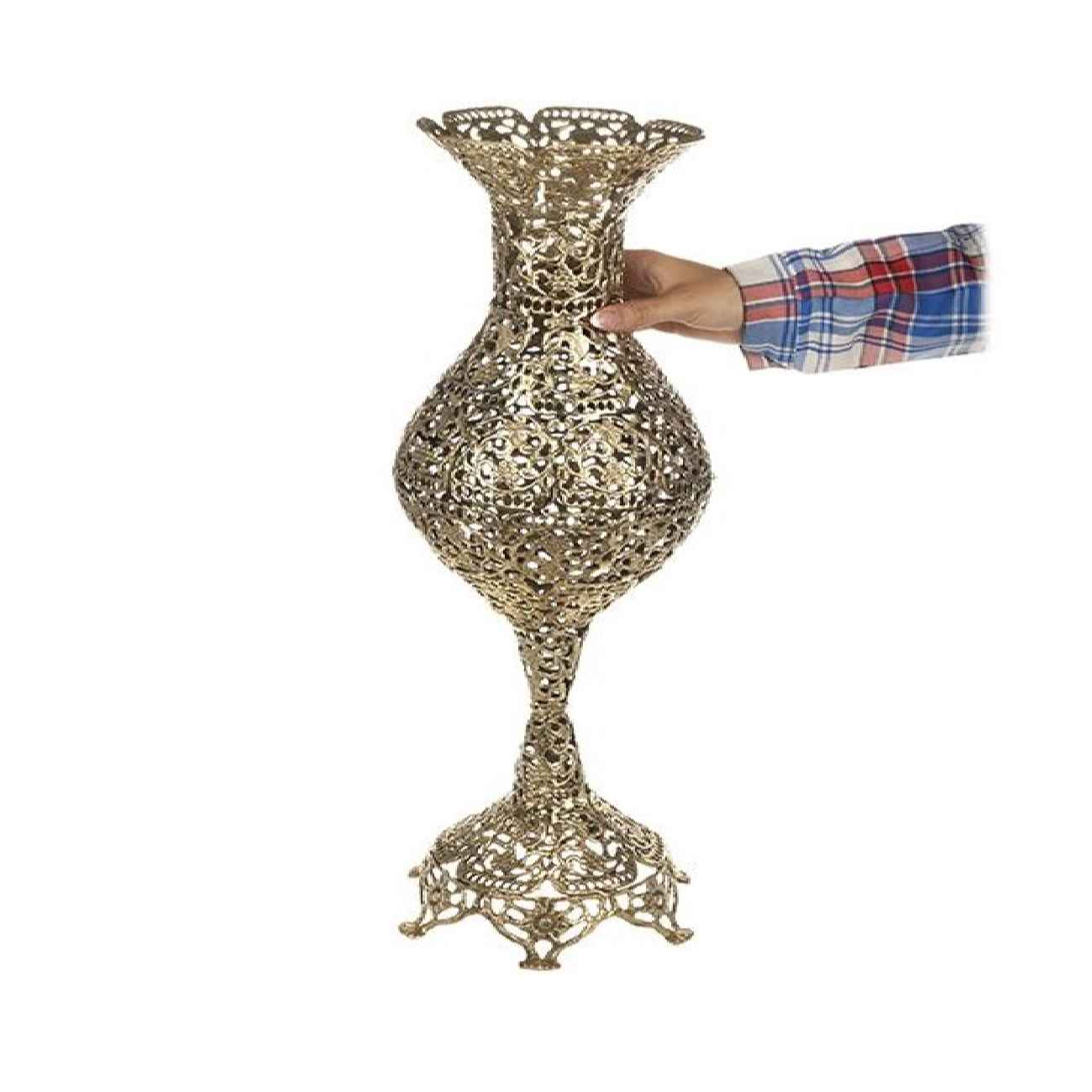 Traditional Handcrafted Brass Vase Art for Floral Arrangement