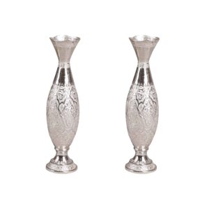 Traditional Handcrafted Brass Vase Rocket Model Set of 2