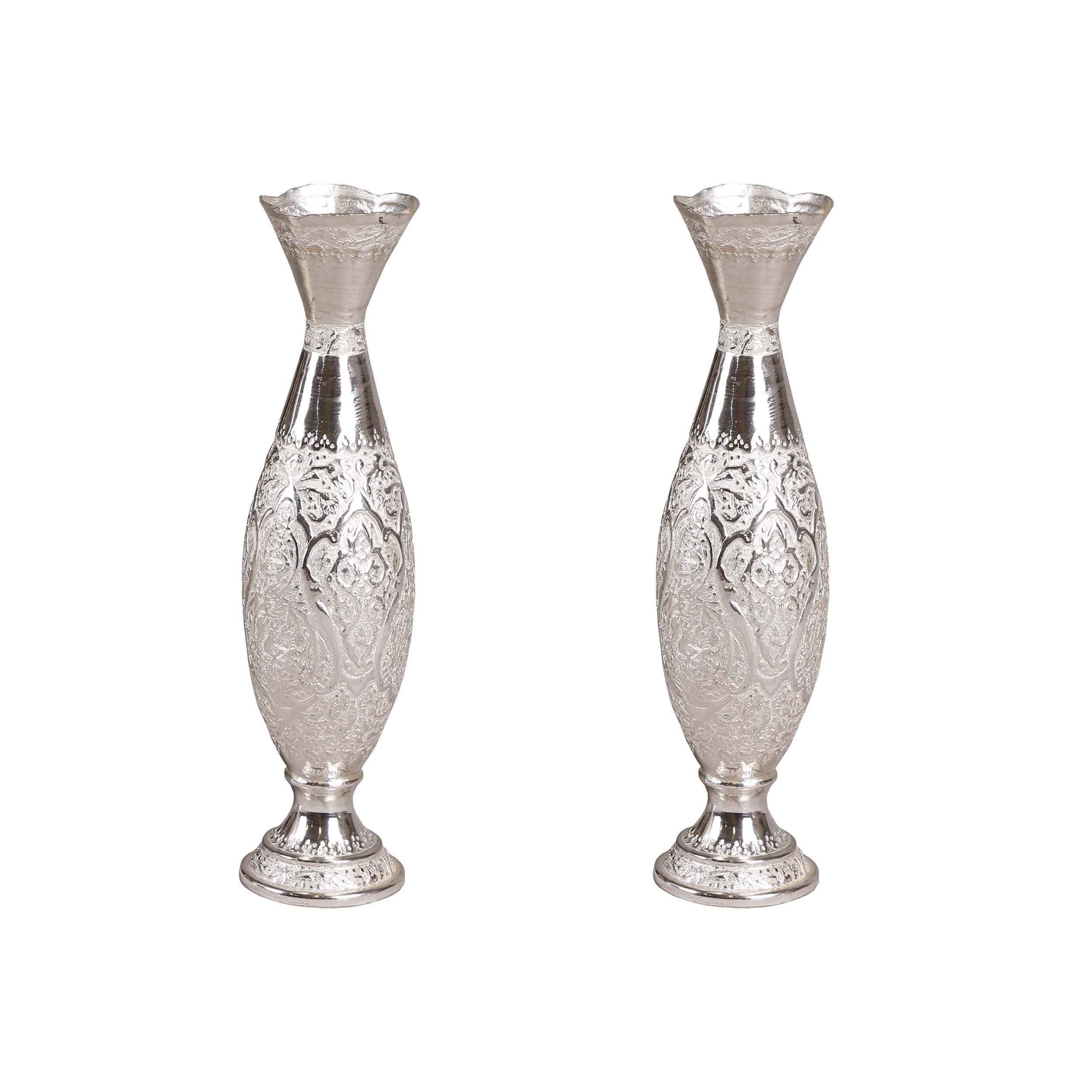 Traditional Handcrafted Brass Vase Rocket Model Set of 2
