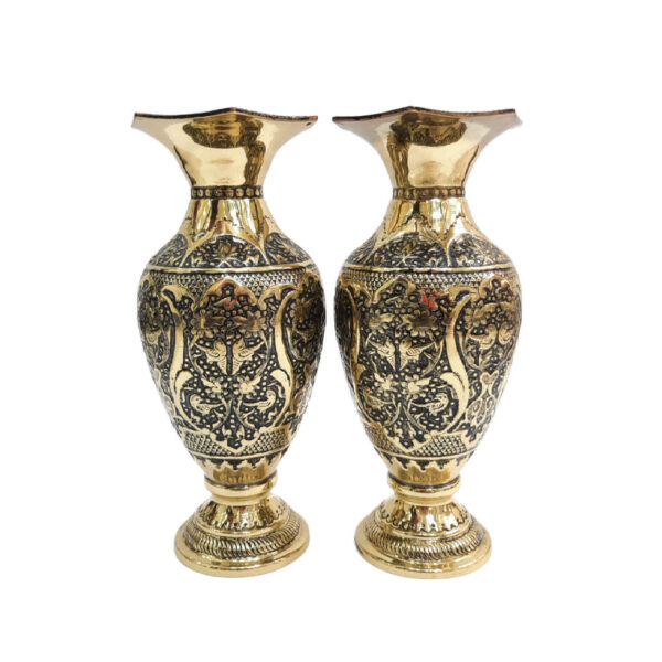 Traditional Handcrafted Ornate Brass Vase for Home Decor