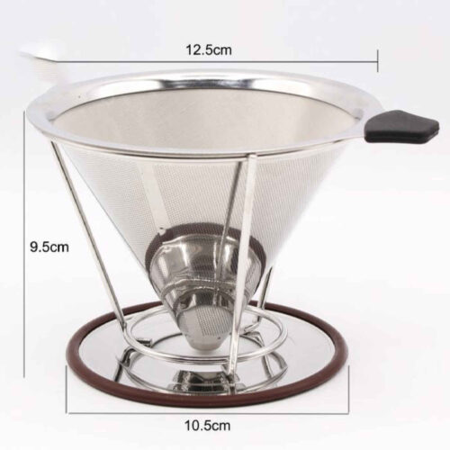 V60 Coffee Dripper – Metal Coffee Filter for Brewing at Home and Work Environment