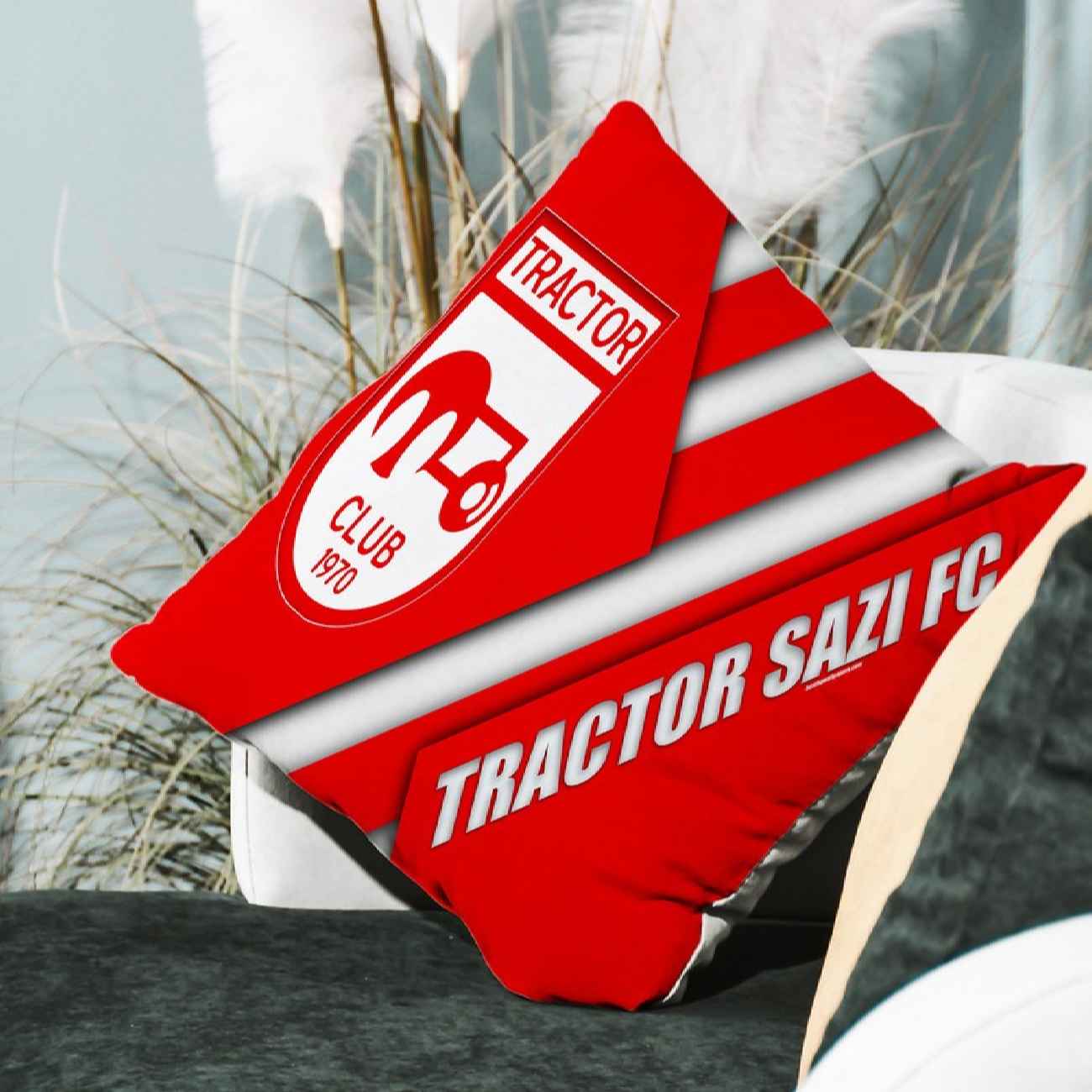 Velvet Cushion Cover – Tractor FC Design for Football Lovers