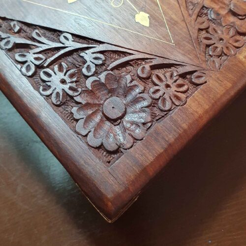 Vintage-Inspired Handcrafted Wooden Jewelry Box with Floral Design