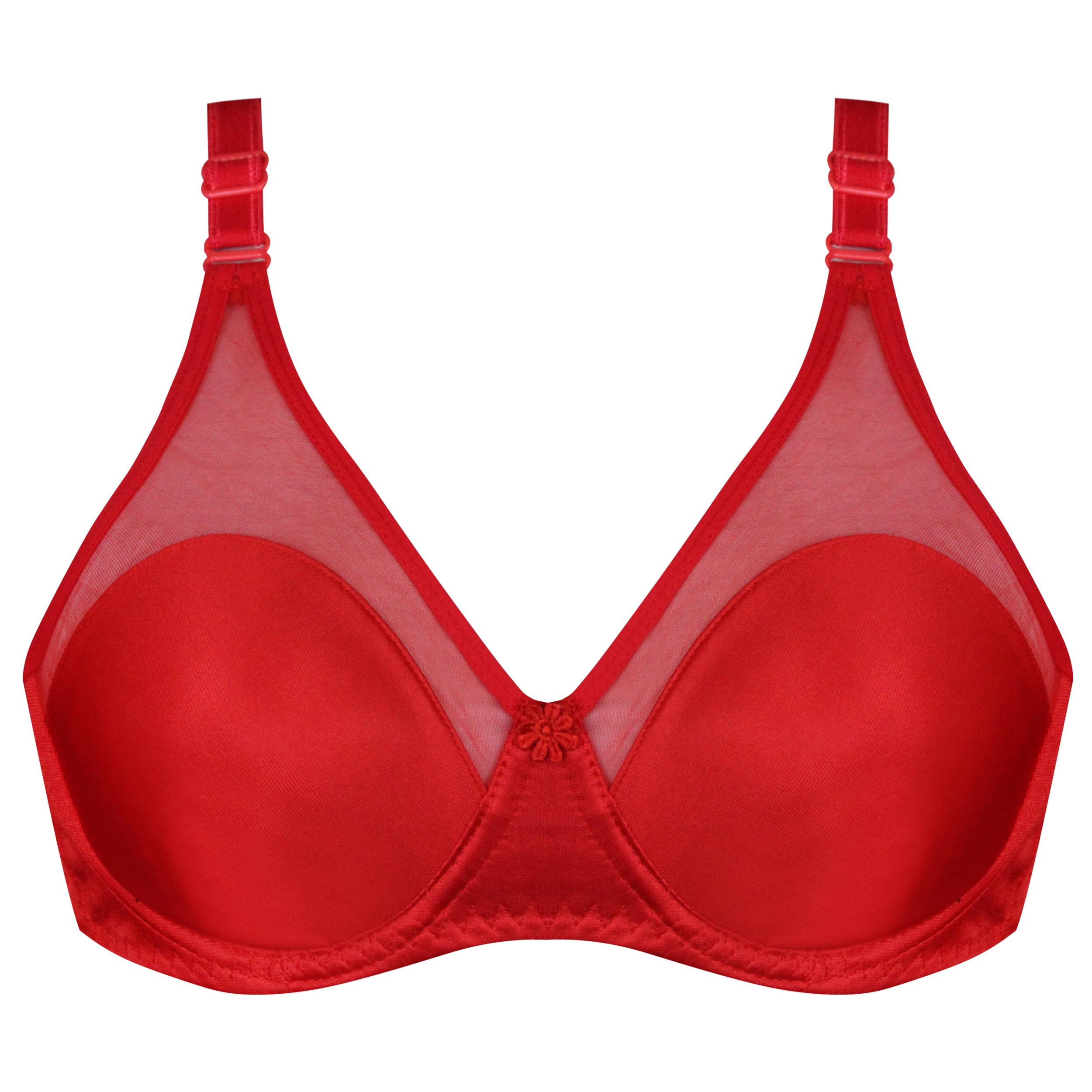 Women’s Bra and Panty Set, Springy Satin Model in Red