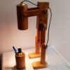 Funky Wooden Adjustable Desk Lamp With Organizer - Perfect Lighting for Home Office & Study