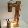 Funky Wooden Adjustable Desk Lamp With Organizer - Perfect Lighting for Home Office & Study