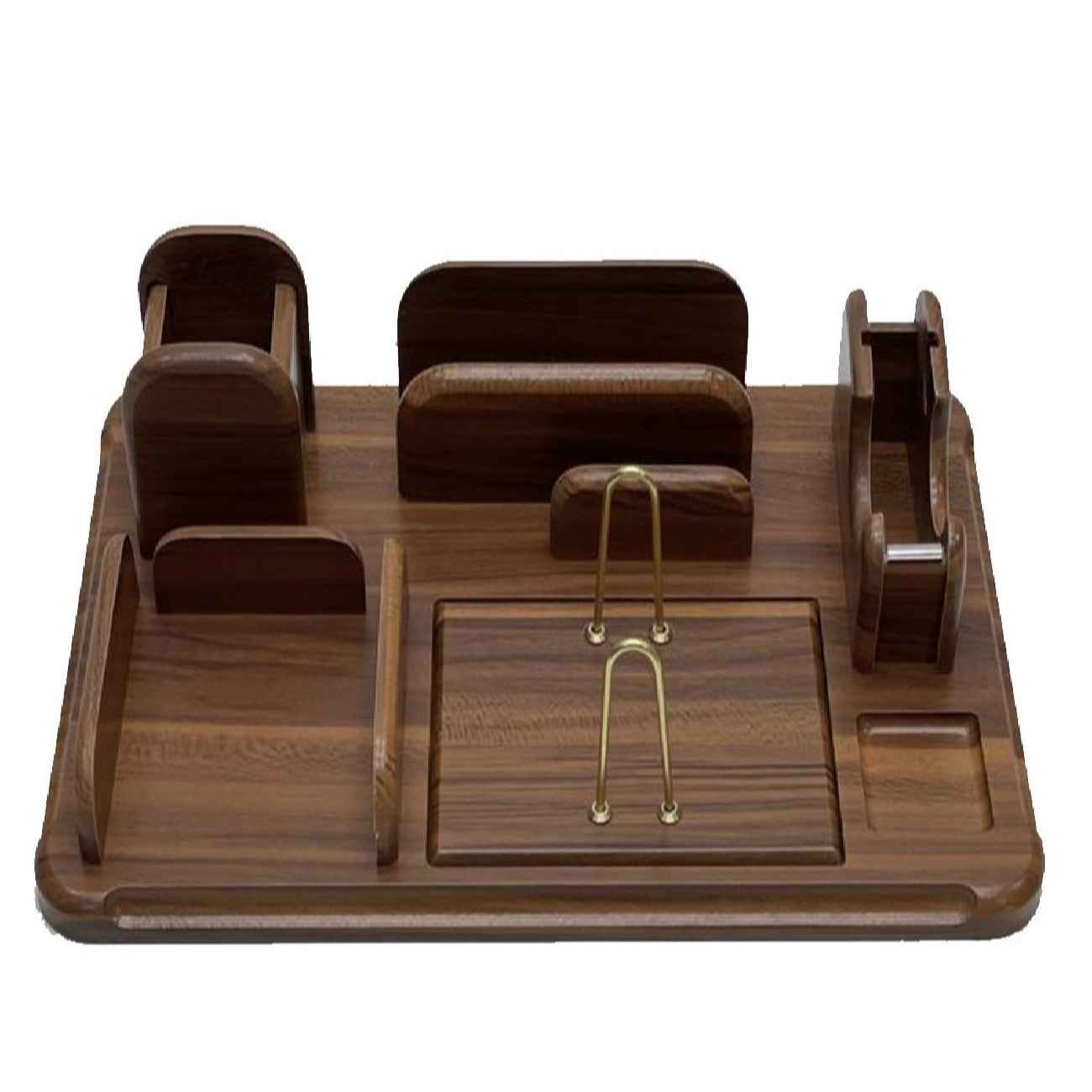 Wooden Desk Organizer Accessory for Office Chic & Functional