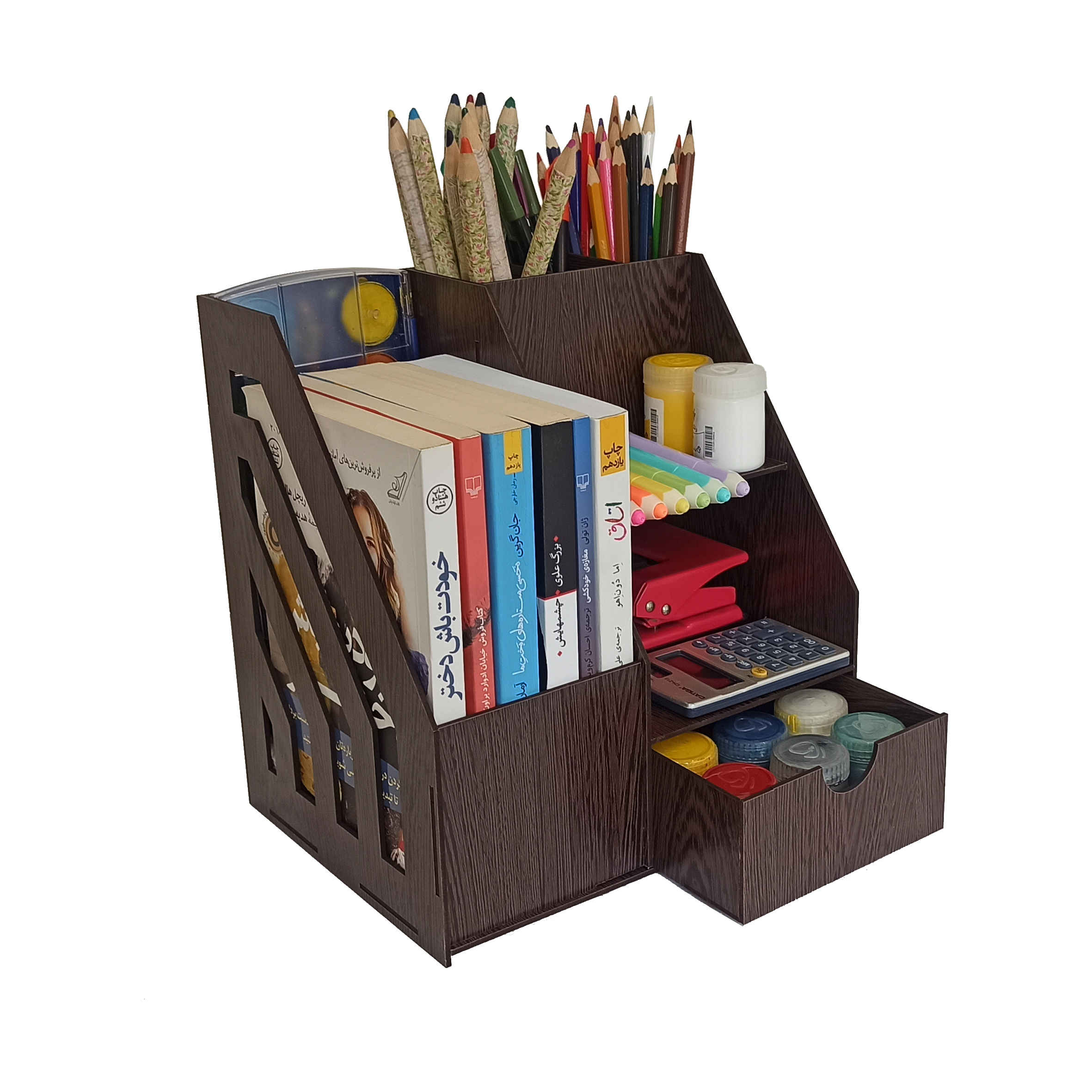 Wooden Desk Organizer for Office Supplies Chic & Functional