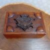Wooden Jewelry Box with Carving Lotus Design - Perfect for Organizing Jewelry