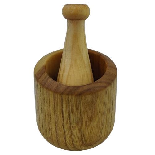 Wooden Mortar & Pestle Set Herb & Spice Grinder Model Abtin
