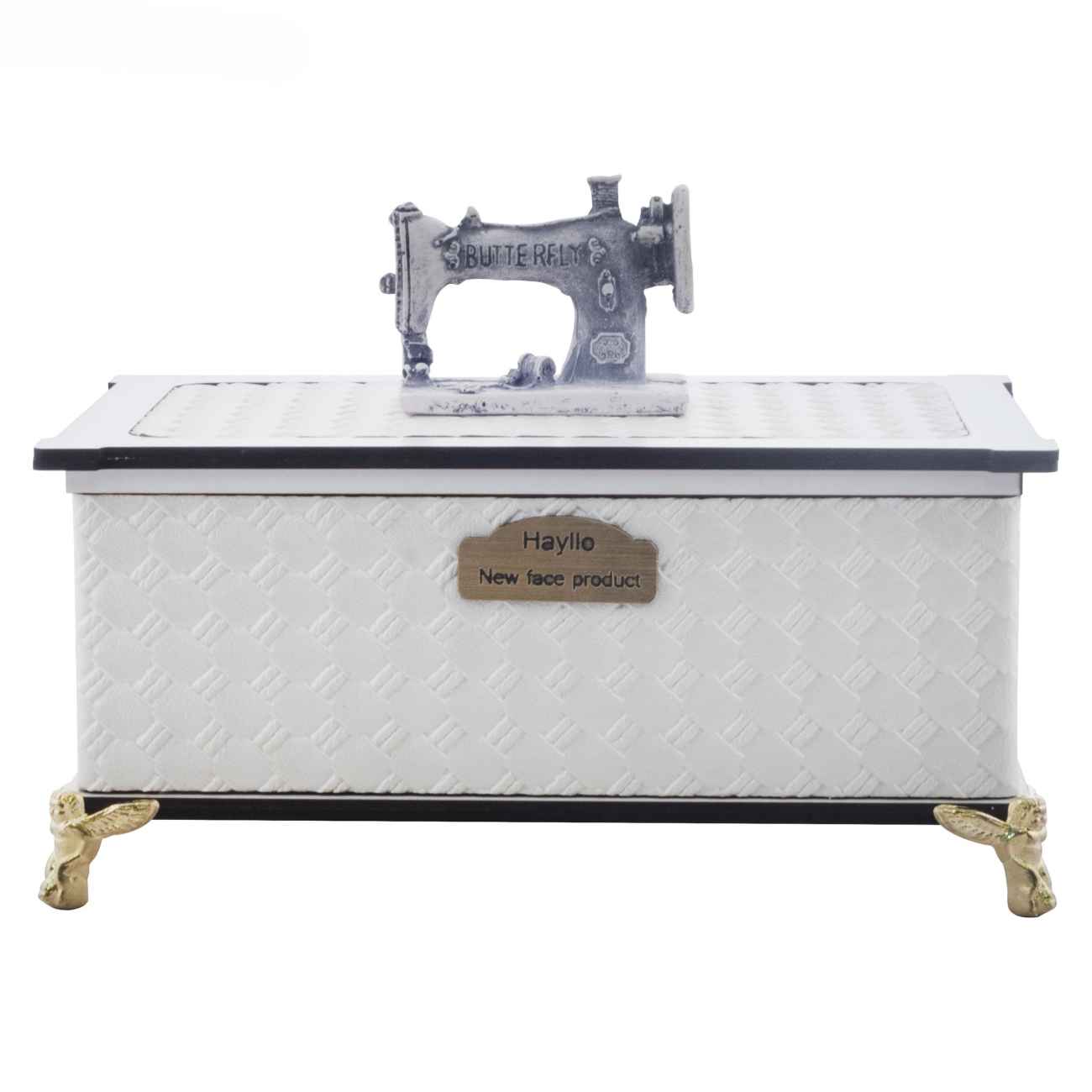 Wooden Sewing Kit with Faux Leather Accent & Feet – Perfect for Hand Sewing & Machine Sewing