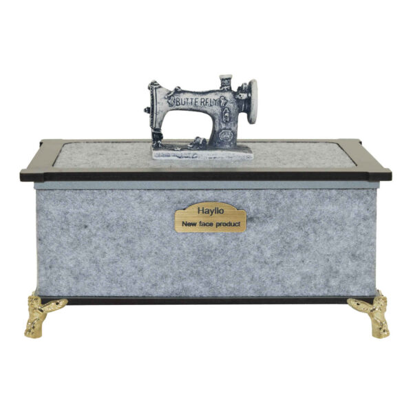 Wooden Footed Sewing Kit - Essential Tools for Seamstress Work